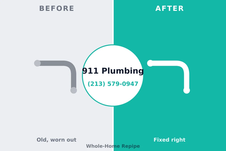 Before and after: plumbing company Spring, TX